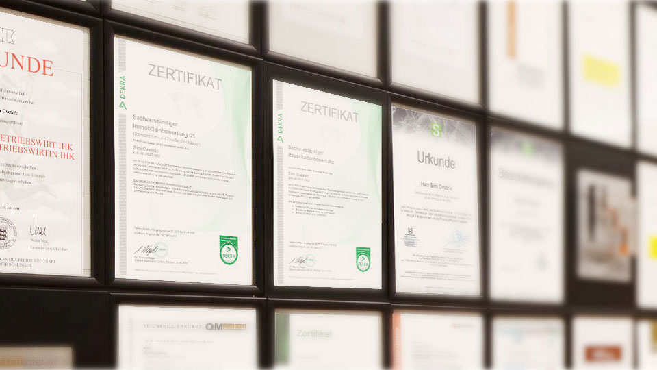 Ausgezeichnete Leistungen: Teilnahmebescheinigungen, Urkunden und Zertifikate von Sini Cvetnic für M&S Bauen und Sanieren aus Darmsheim bei Sindelfingen